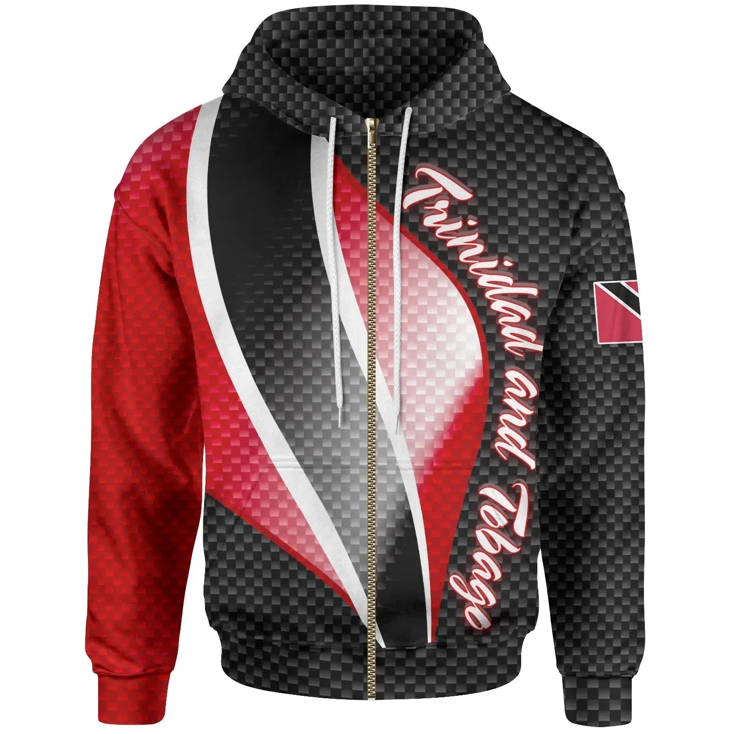 Trinidad and Tobago Zip Up Hoodie Trinidad and Tobago Flag RLT6 - Wonder Print Shop