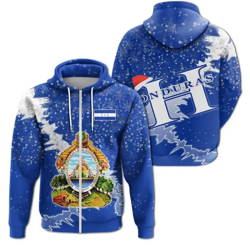 Honduras Christmas Coat Of Arms Zip Up Hoodie X Style RLT8 - Wonder Print Shop