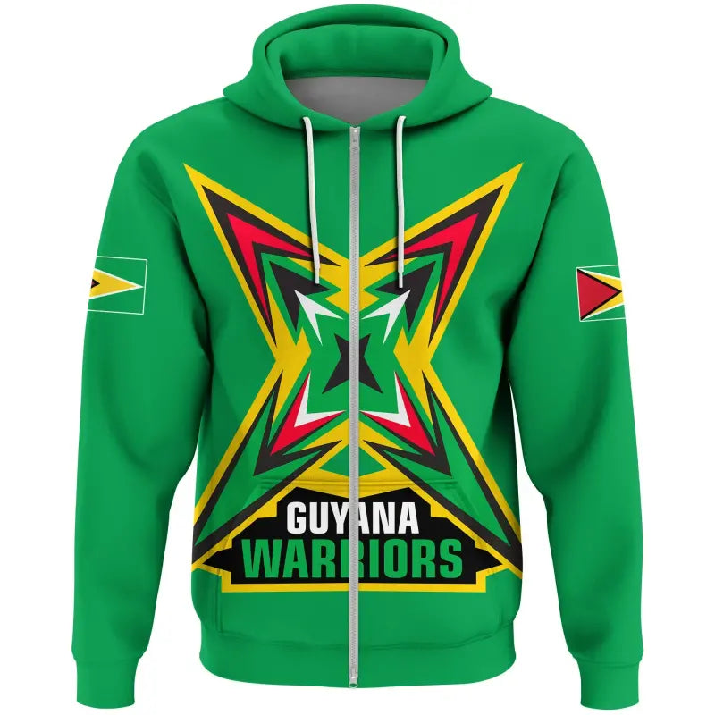 Guyana Zip Hoodie Flag Warriors RLT8 - Wonder Print Shop