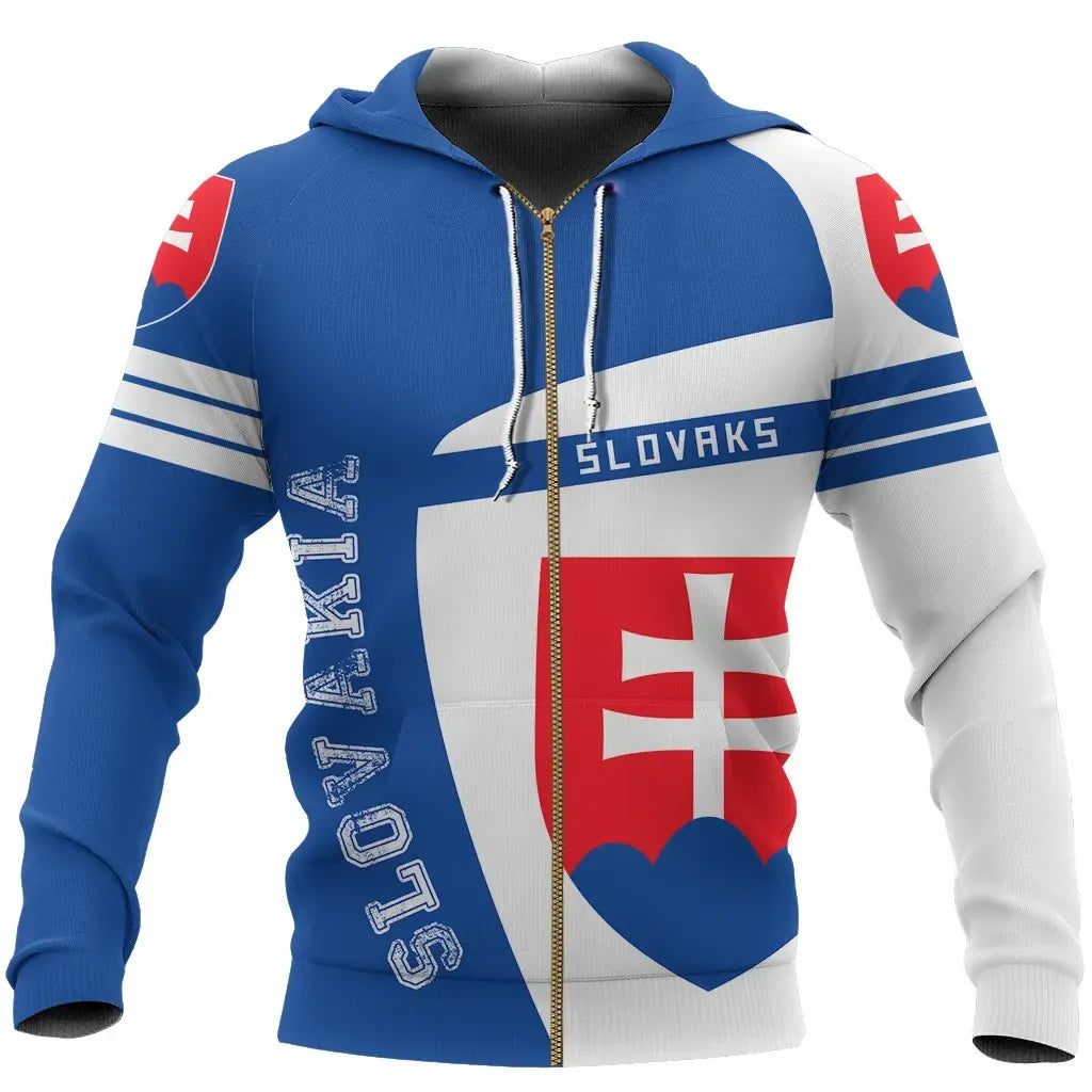 Slovakia Sport Zip Up Hoodie Premium Style RLT13 - Wonder Print Shop