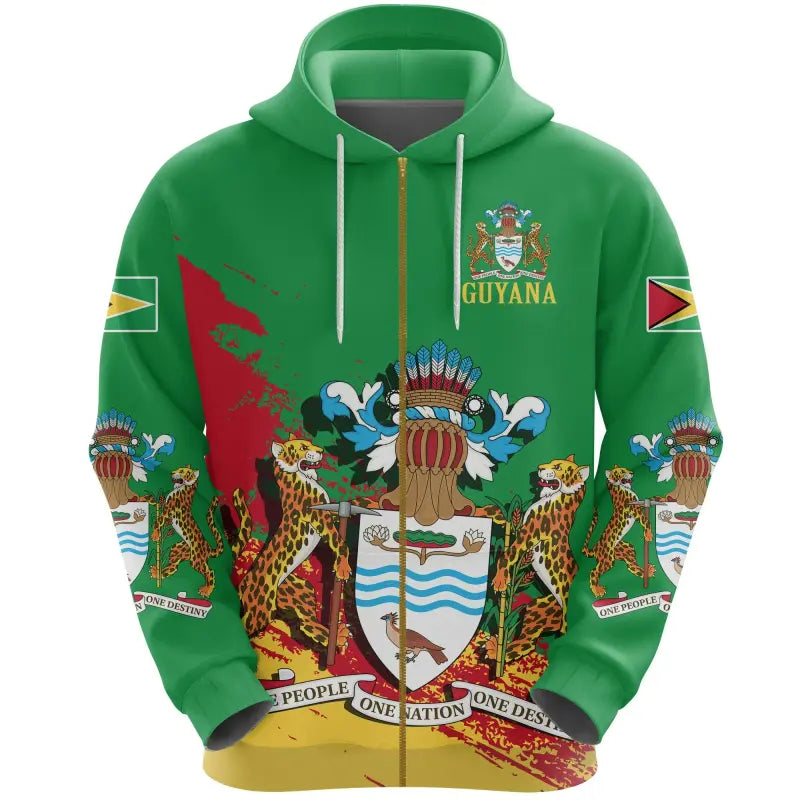 Guyana Special Zipper Hoodie RLT8 - Wonder Print Shop