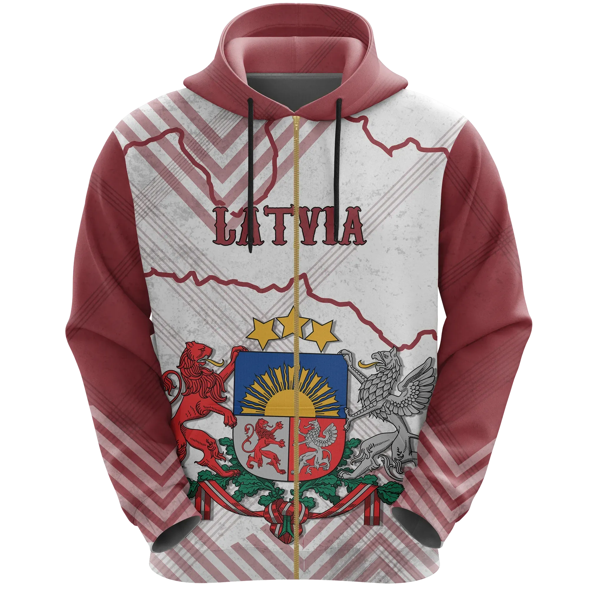 Latvia Zip Hoodie RLT6 - Wonder Print Shop