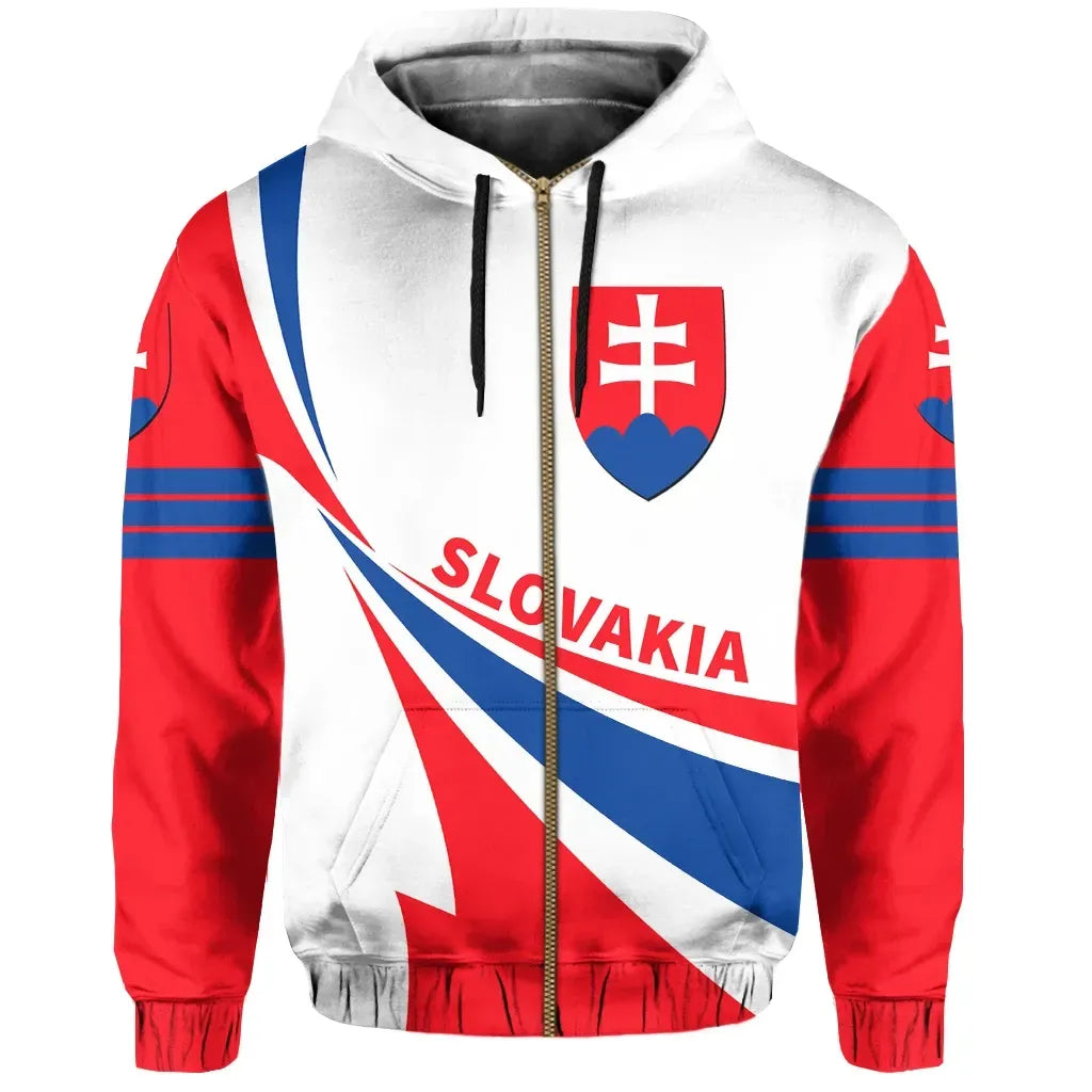 Slovakia Flag Zipper Hoodie Doma Style RLT13 - Wonder Print Shop