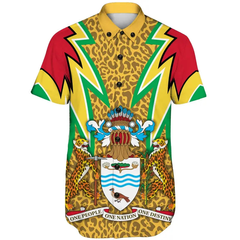 guyana-shorts-sleeve-shirt-jaguars-coat-of-arms