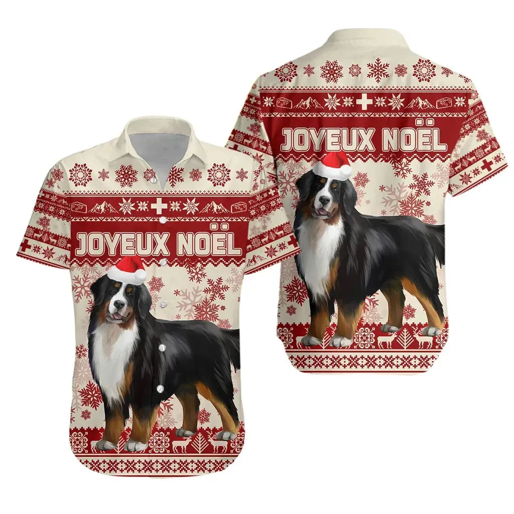 switzerland-christmas-shorts-sleeve-shirt-bernese-mountain-dog-unique-beige-red