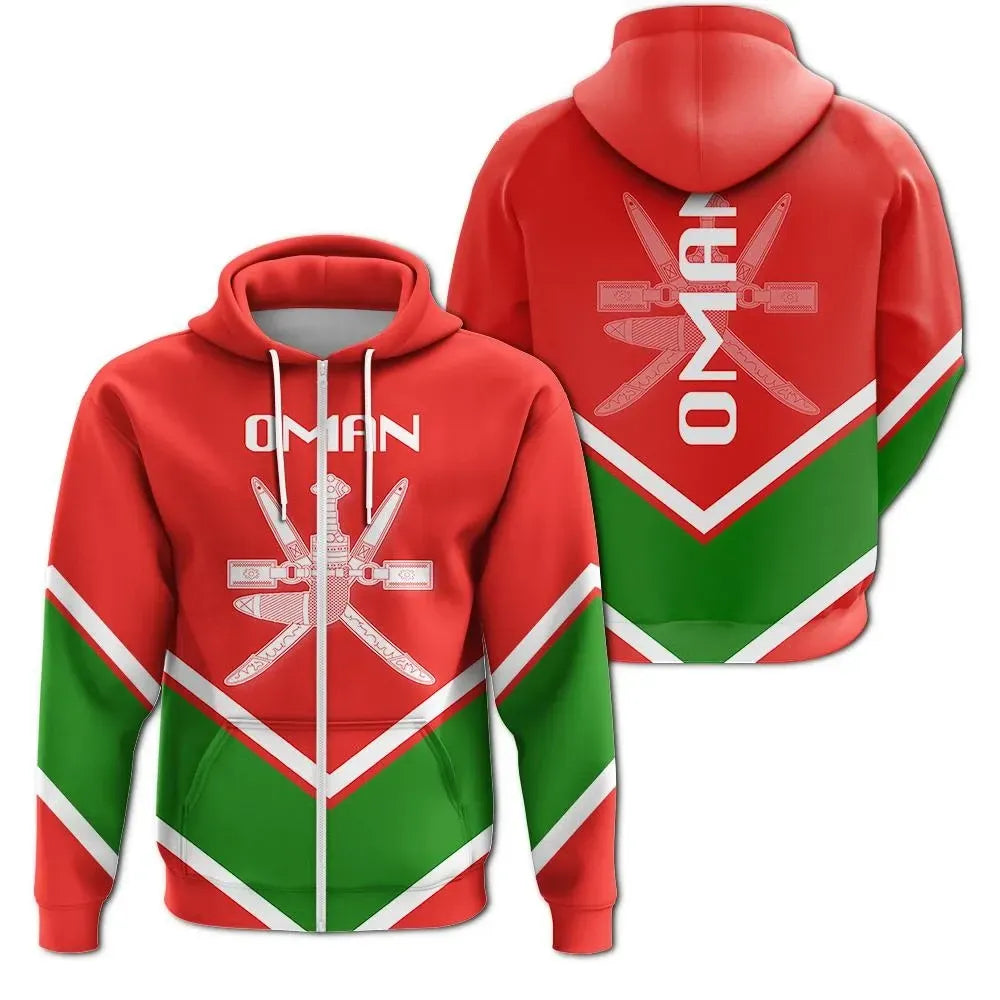 Oman Zip Hoodie Coat Of Arms Lucian Style RLT13 - Wonder Print Shop