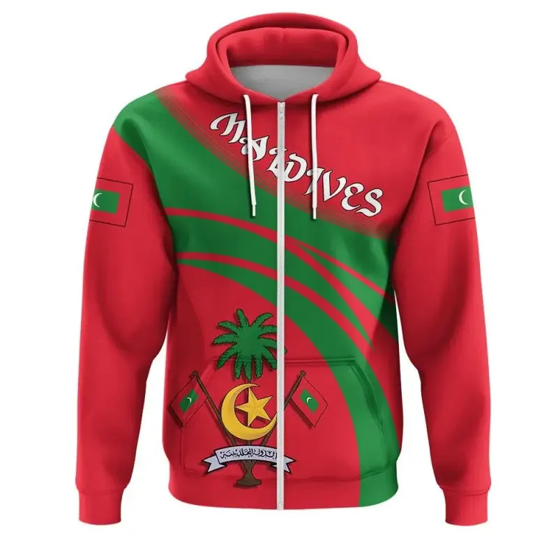 Maldives Hoodie Coat Of Arms Cricket Style RLT12 - Wonder Print Shop