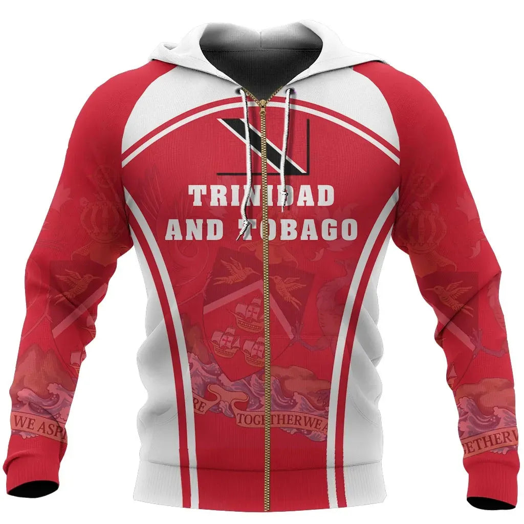 Trinidad and Tobago Zipper Hoodie Sport Style RLT6 - Wonder Print Shop