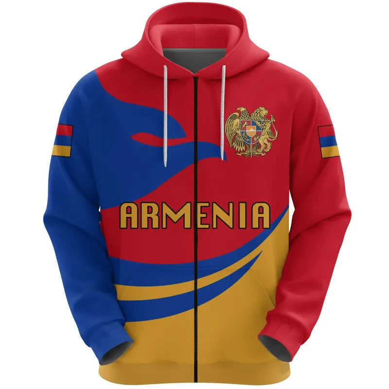 Armenia Zip Hoodie Proud Version RLT8 - Wonder Print Shop