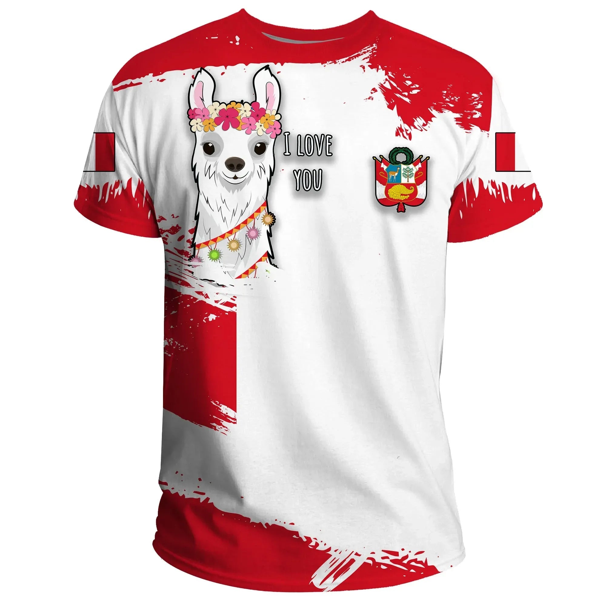 Peru T Shirt Peru Flag Brush RLT7 - Wonder Print Shop