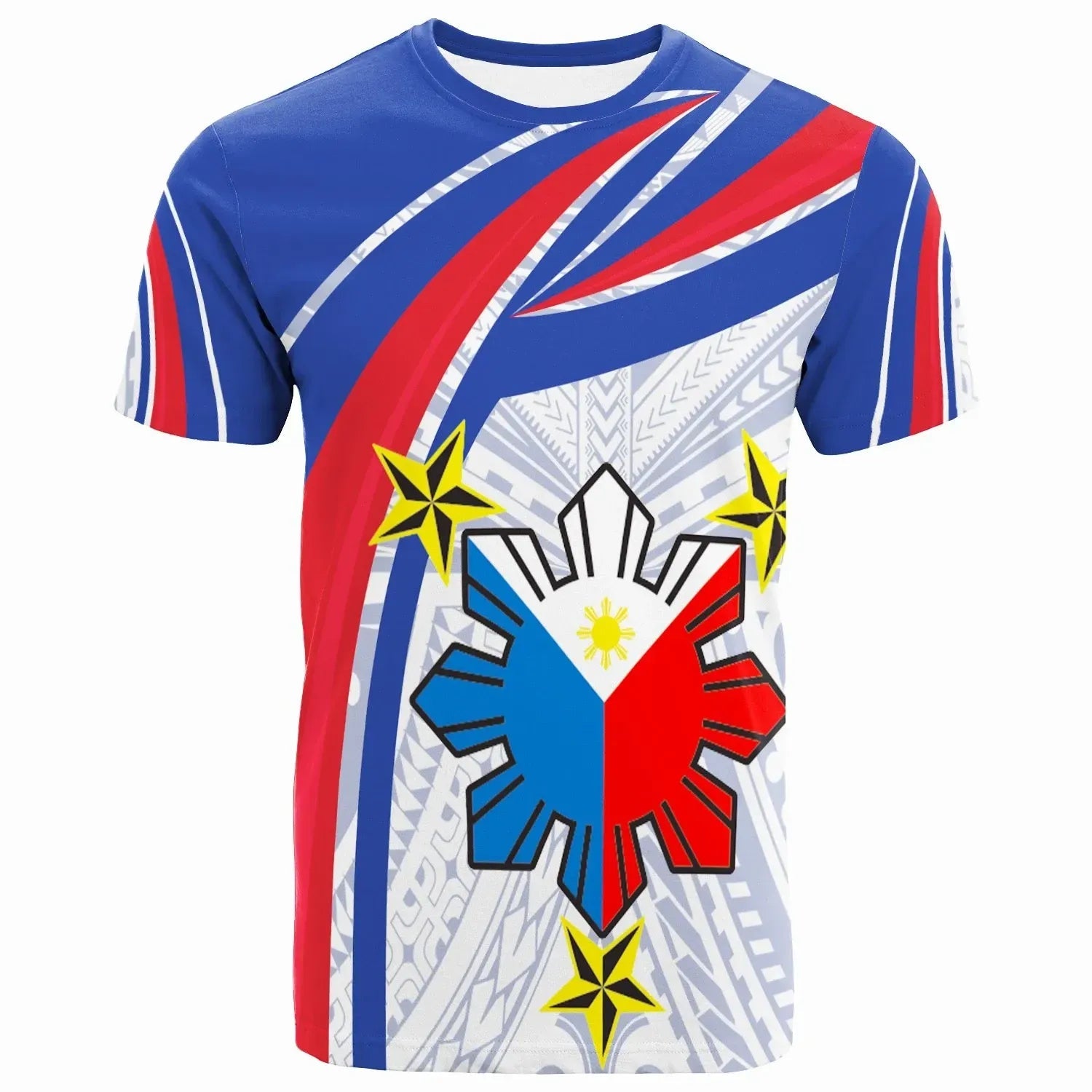 Philippines T Shirt Polynesian Pattern With Flag RLT6 - Wonder Print Shop