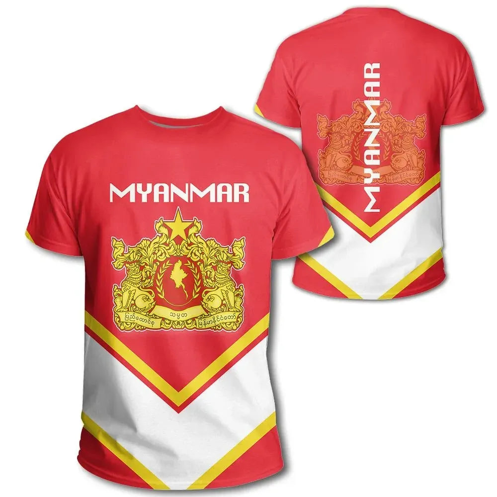 Myanmar Coat Of Arms T Shirt Lucian Style RLT7 - Wonder Print Shop