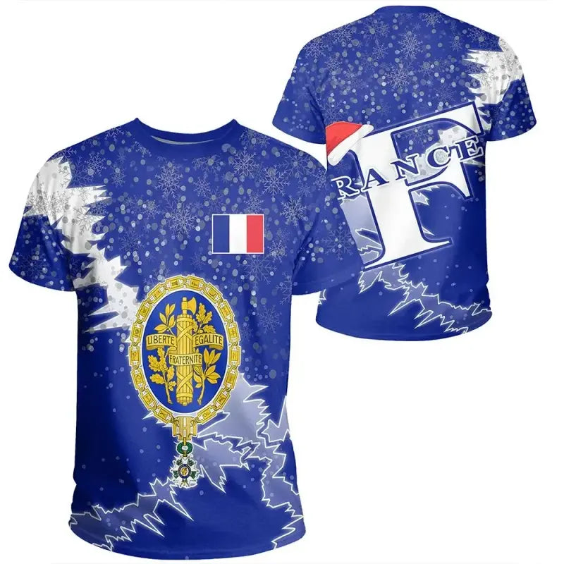 France Christmas Coat Of Arms T Shirt X Style RLT12 - Wonder Print Shop