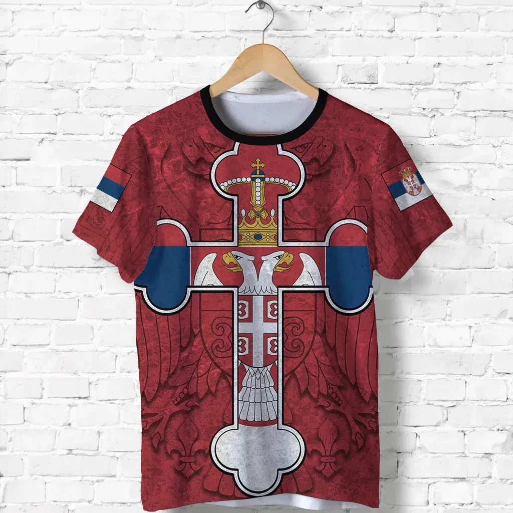 Serbia Shirt, Serbian Cross T Shirt Eagle RLT7 - Wonder Print Shop