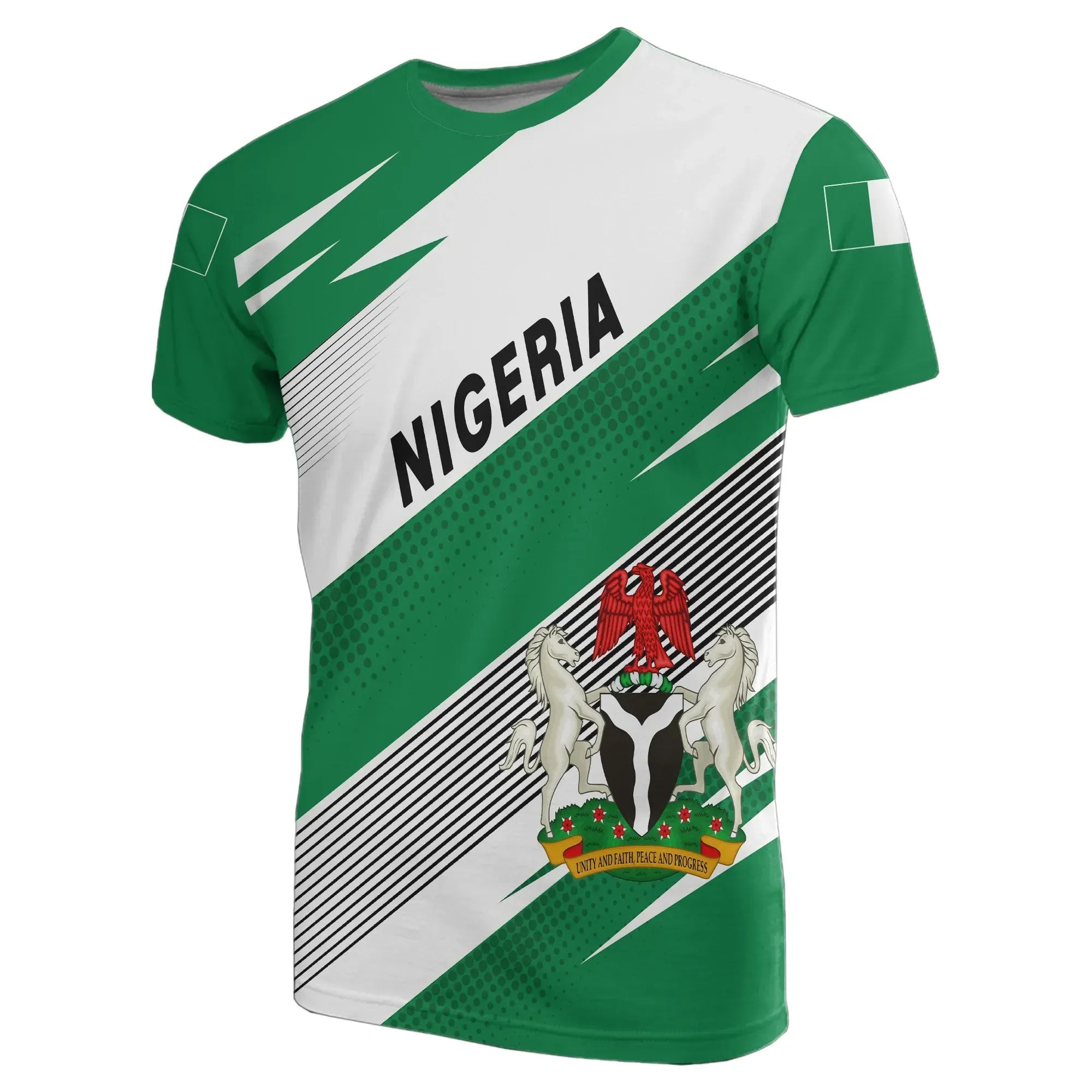 Nigeria Flag T Shirt Pride Style RLT8 - Wonder Print Shop