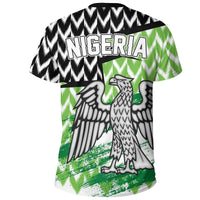Nigeria all-over print T-shirt back, 'NIGERIA' text and eagle illustration