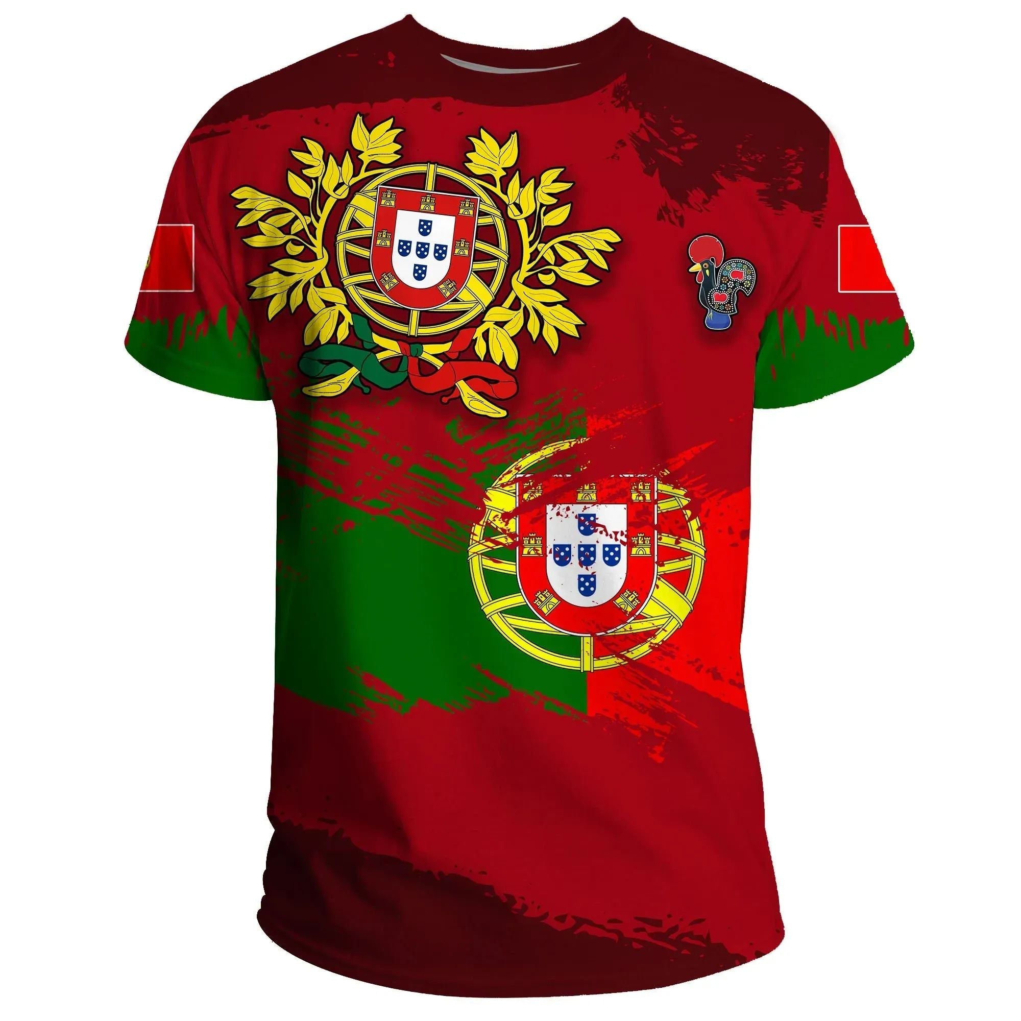 Portugal T Shirt Portugal Flag Brush RLT7 - Wonder Print Shop