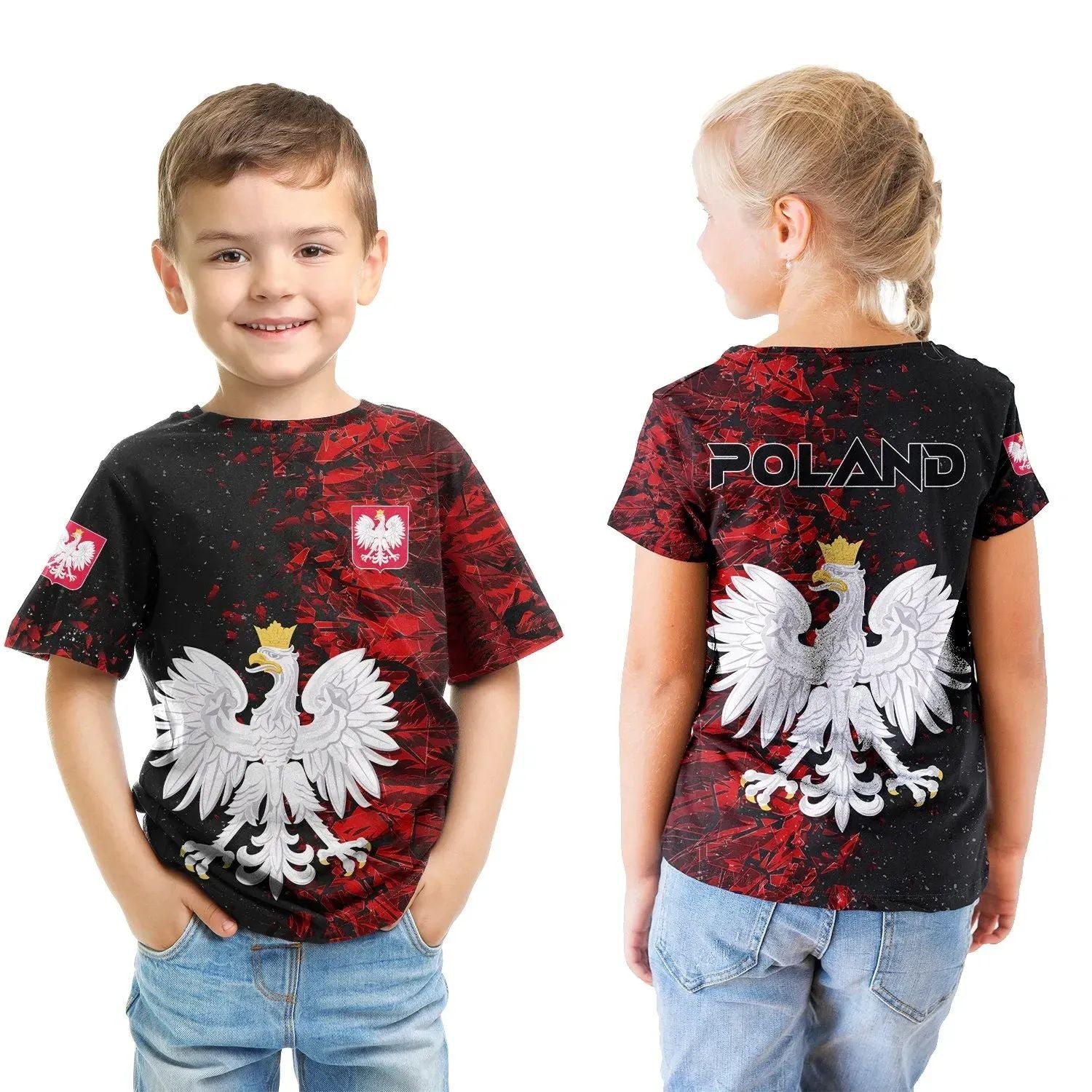 Poland T Shirt Kid Coat of Arms Special RLT7 - Wonder Print Shop