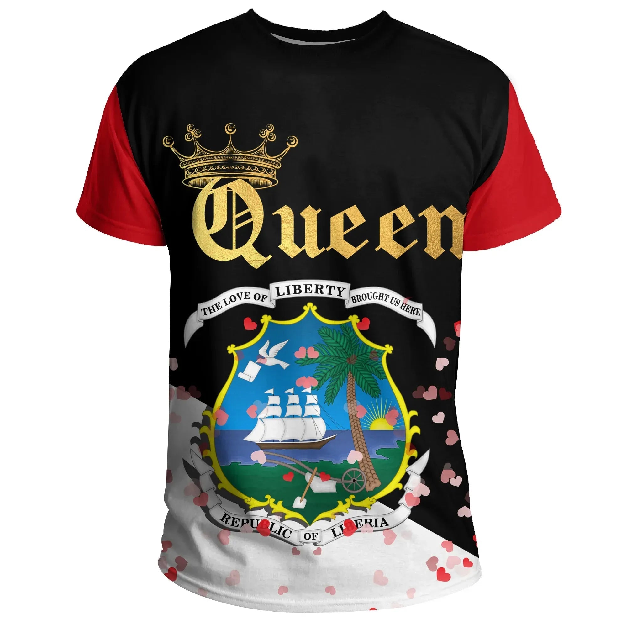 Liberia T Shirt Queen Valentine Couple RLT6 - Wonder Print Shop