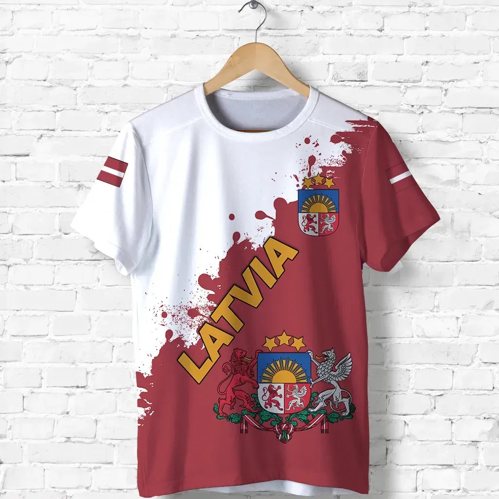 Latvia T Shirt Smudge Version RLT6 - Wonder Print Shop