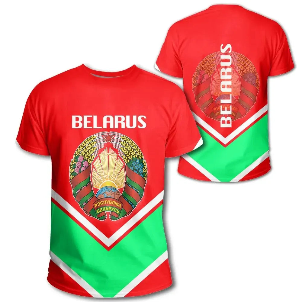 Belarus Coat Of Arms T Shirt Lucian Style RLT6 - Wonder Print Shop