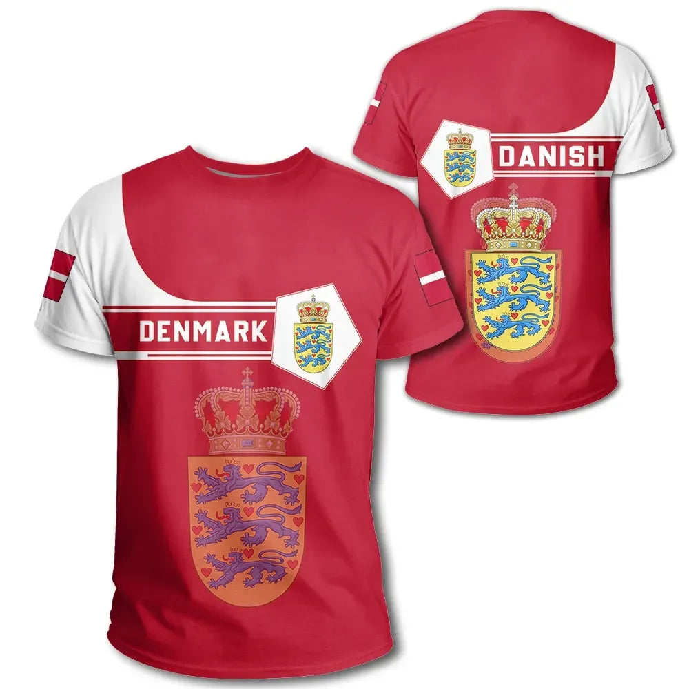 denmark-coat-of-arms-t-shirt-simple-style