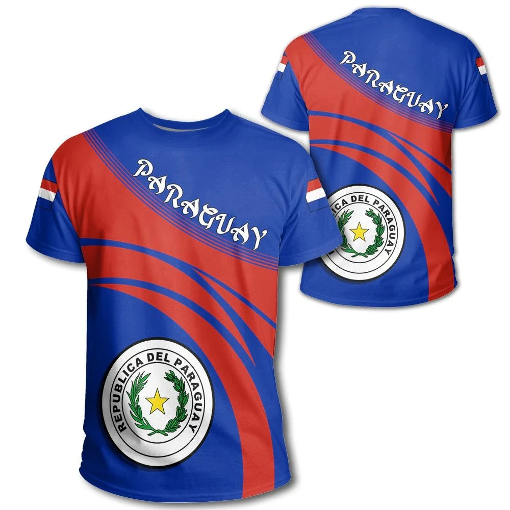 Paraguay Coat Of Arms T Shirt Cricket Style RLT7 - Wonder Print Shop