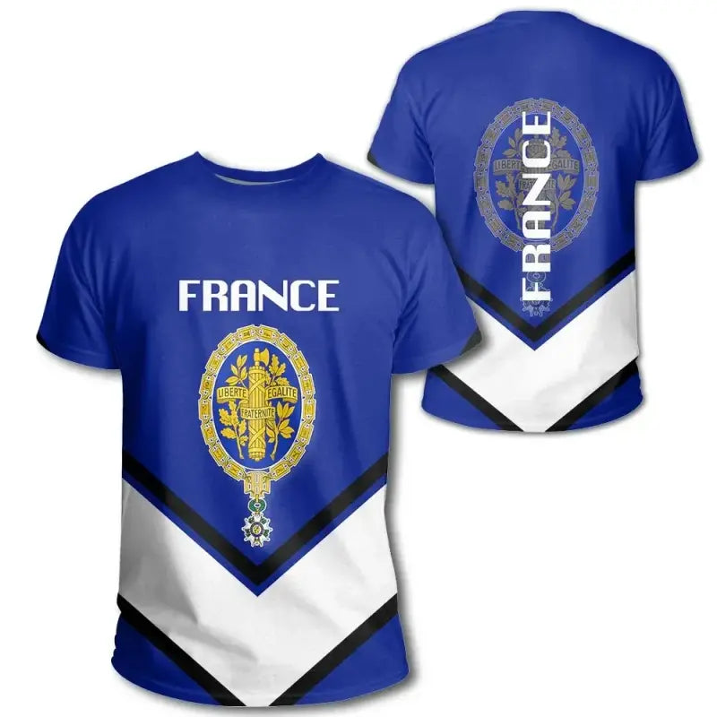 France Coat Of Arms T Shirt Lucian Style RLT12 - Wonder Print Shop