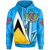 Saint Lucia Zip Up Hoodie Flag With Coat Of Arms RLT6 - Wonder Print Shop