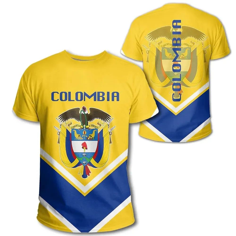 Colombia Coat Of Arms T Shirt Lucian Style RLT7 - Wonder Print Shop