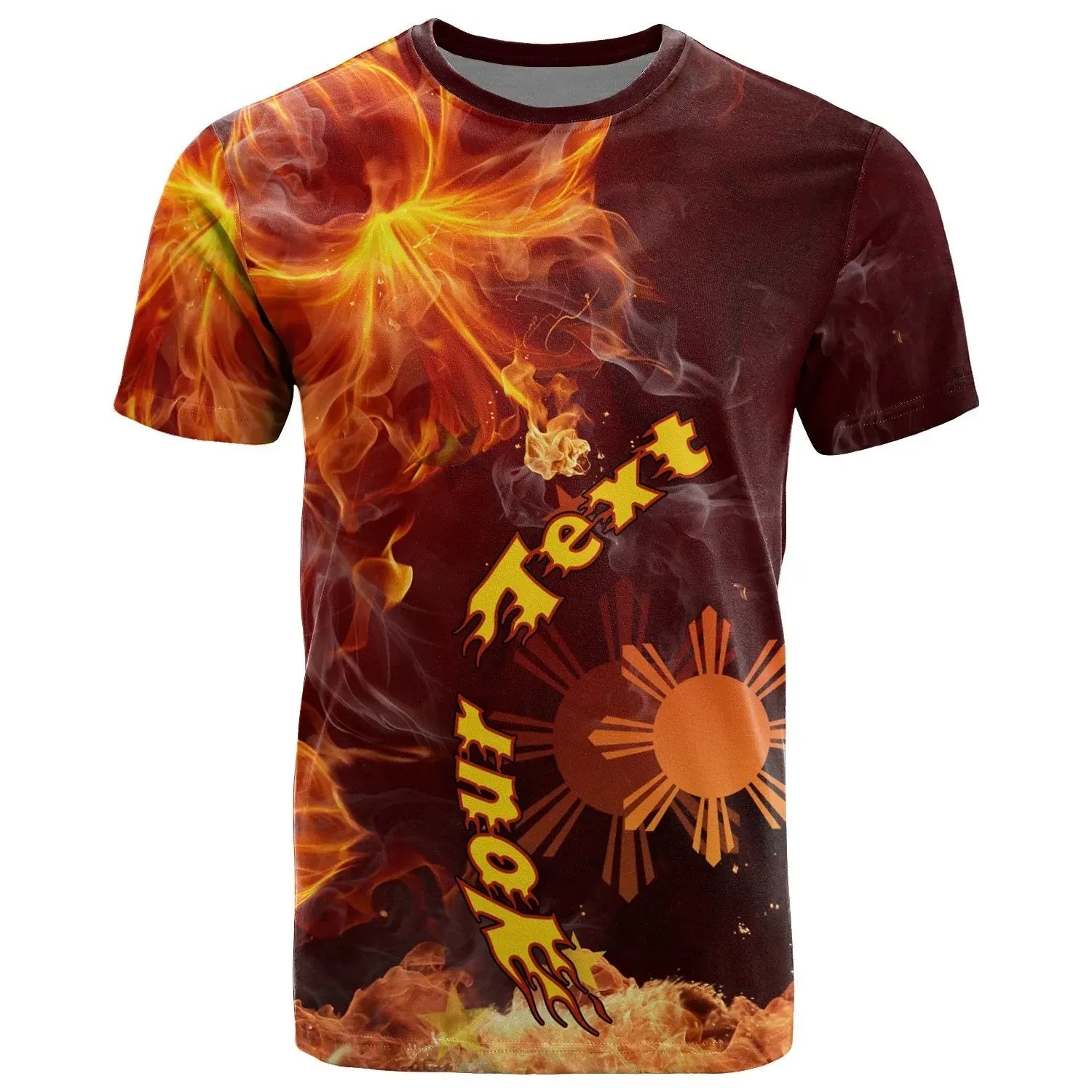 Custom The Philippines Personalised T Shirt Fire Hibiscus RLT6 - Wonder Print Shop