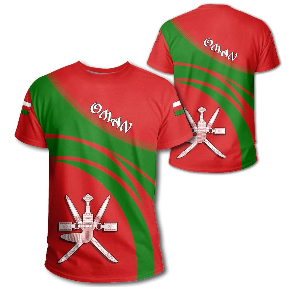 Oman Coat Of Arms T Shirt Cricket Style RLT13 - Wonder Print Shop