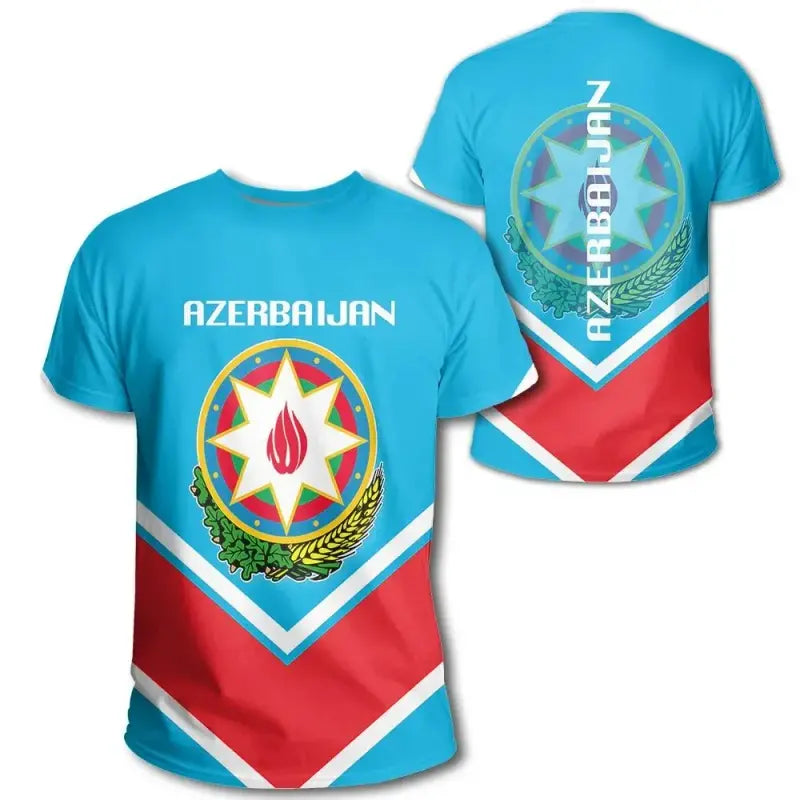 Azerbaijan Coat Of Arms T Shirt Lucian Style RLT8 - Wonder Print Shop