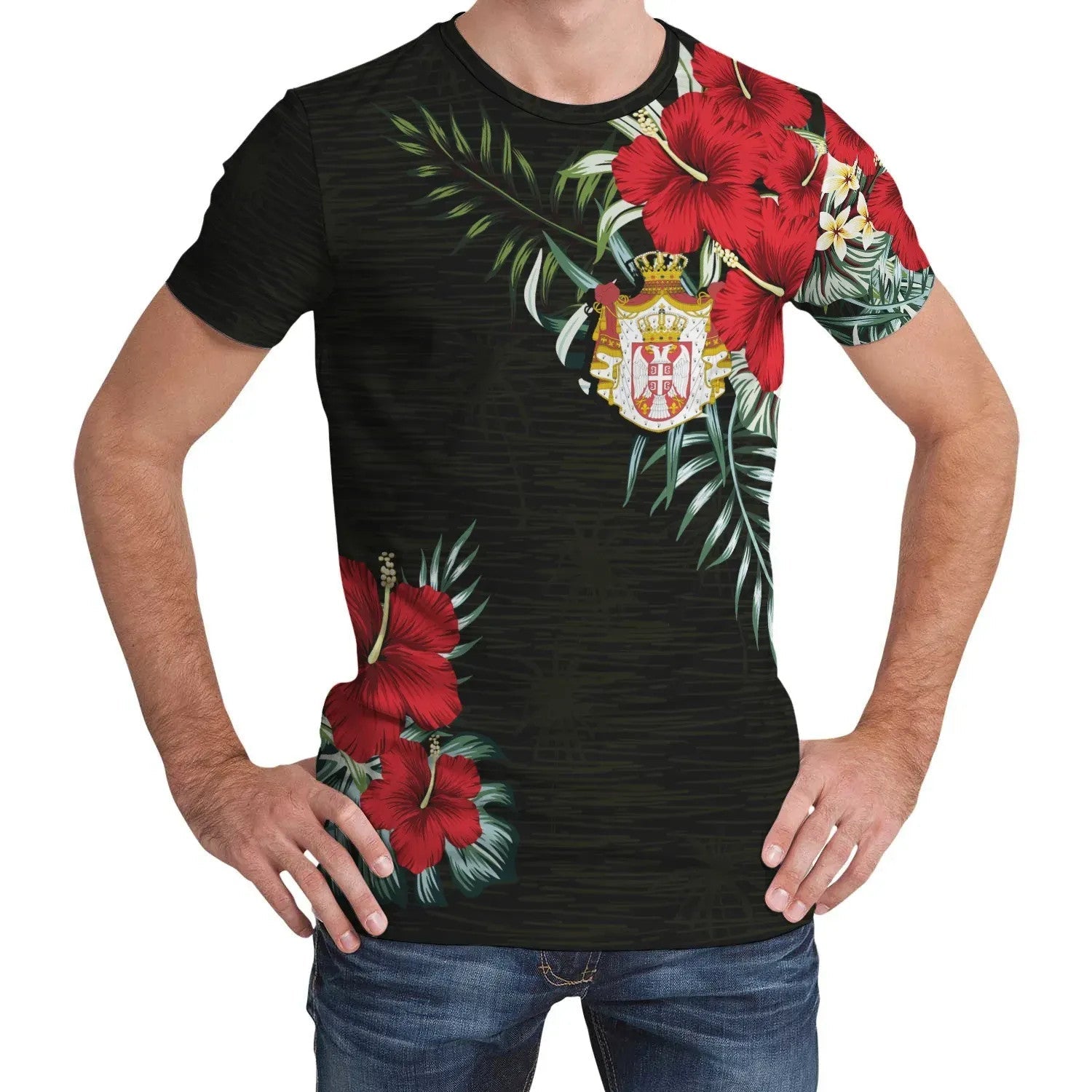 Serbia T Shirt Hibiscus Men/Women RLT7 - Wonder Print Shop