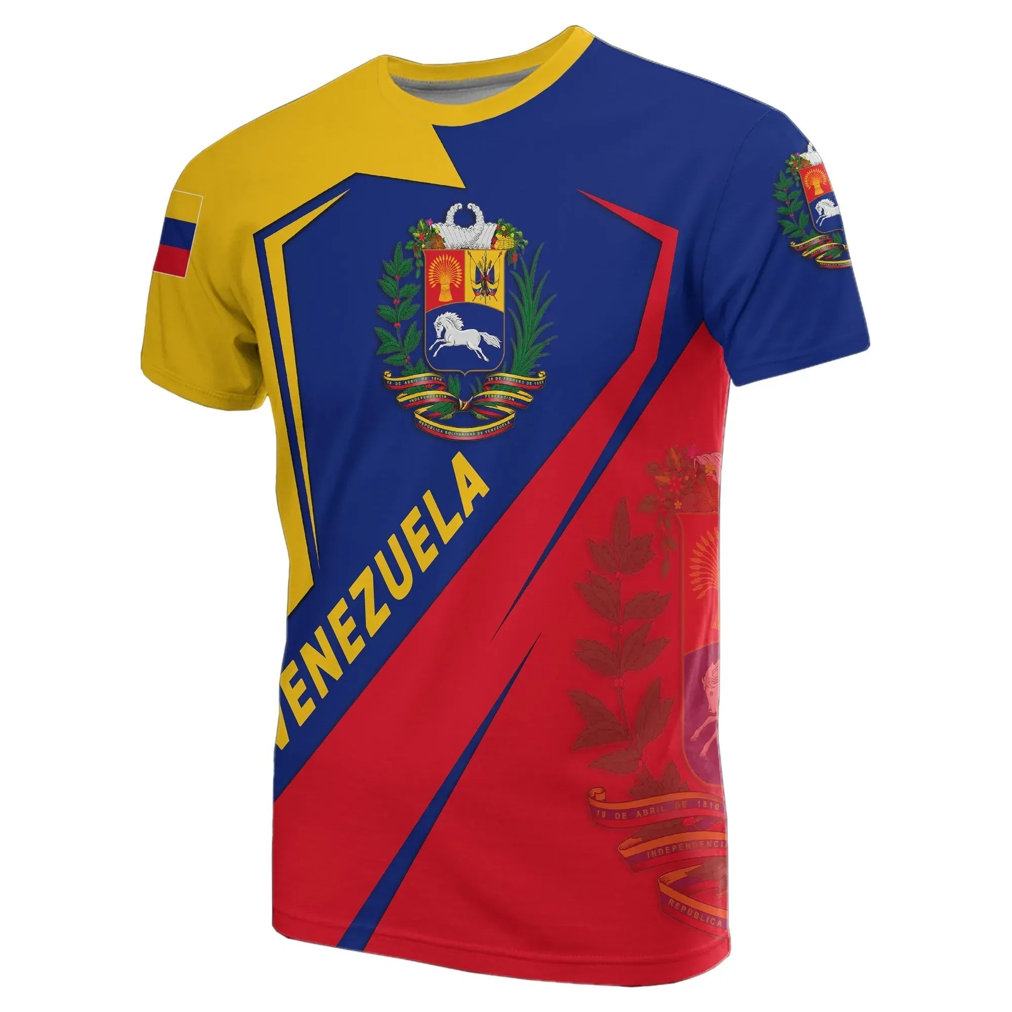 Venezuela Flag T Shirt Diamond Style RLT7 - Wonder Print Shop