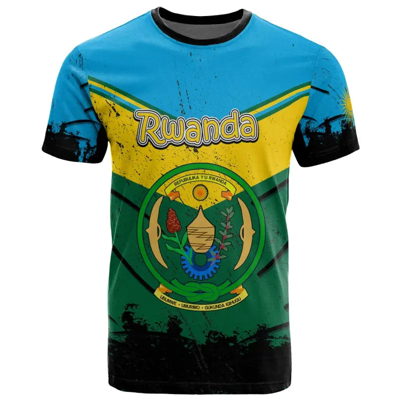 Rwanda T Shirt Vintage Grunge Style RLT12 - Wonder Print Shop