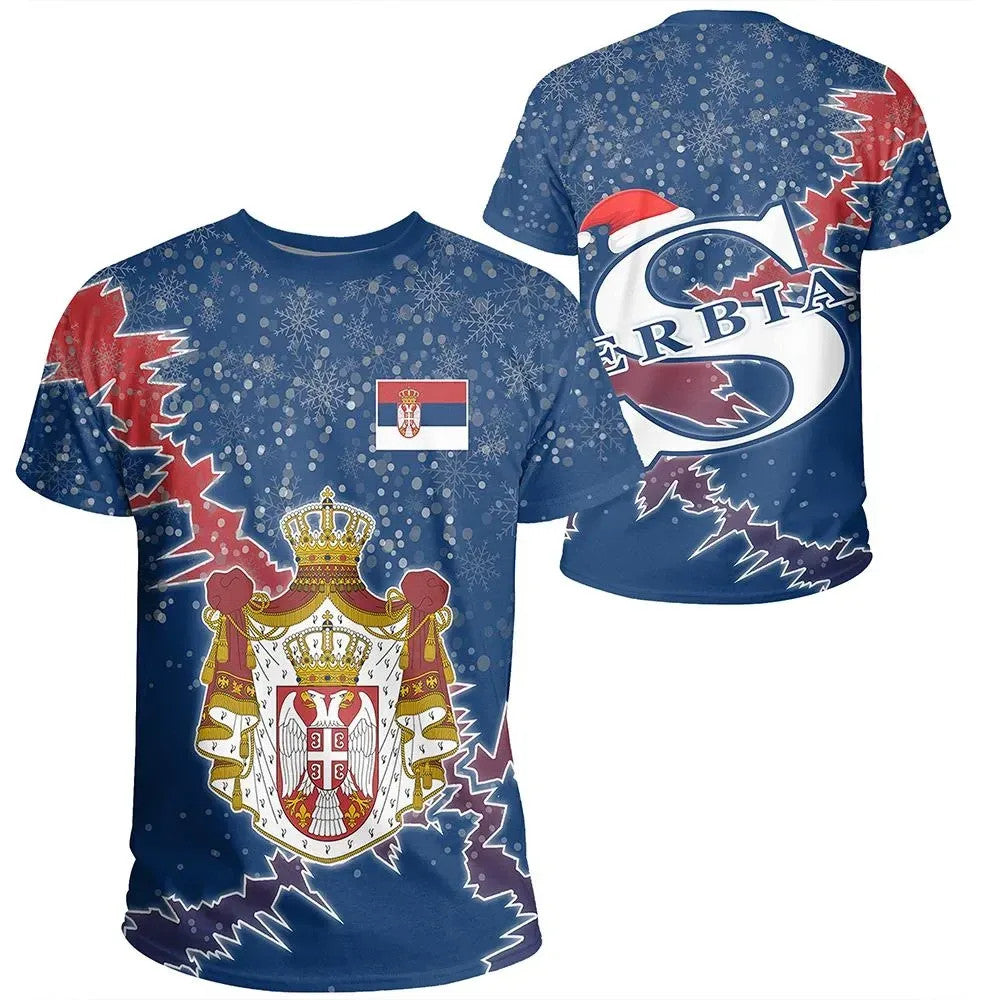 Serbia Christmas Coat Of Arms T Shirt X Style RLT7 - Wonder Print Shop