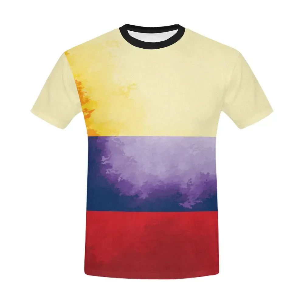 Colombia Grunge Flag All Over Print T Shirt RLT7 - Wonder Print Shop