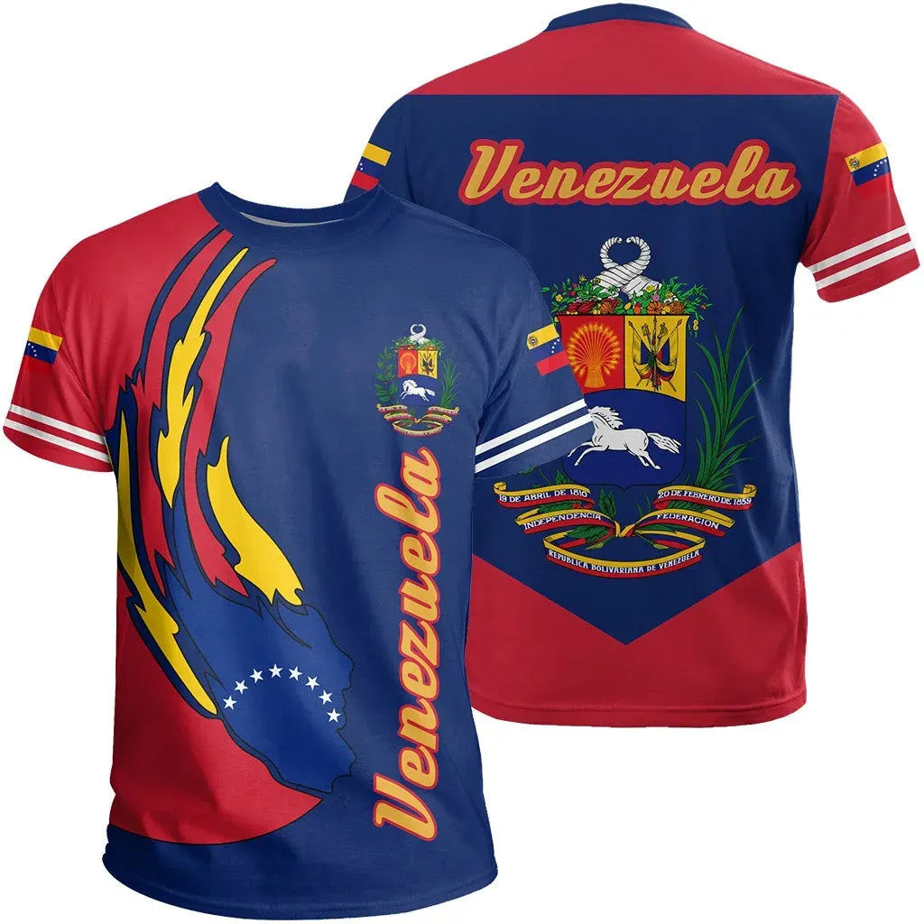 Venezuela T Shirt Ball Style Blue RLT7 - Wonder Print Shop