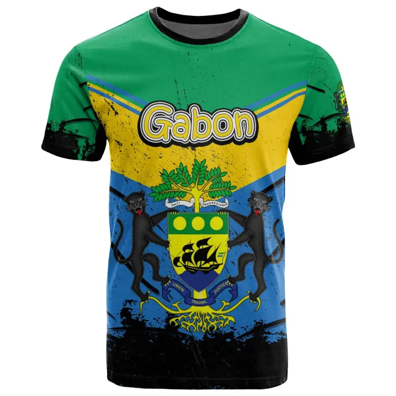 Gabon T-Shirt - Vintage Grunge Style RLT12 - Wonder Print Shop