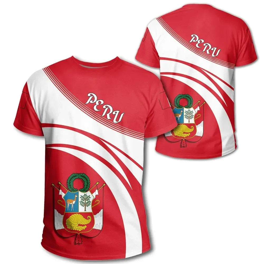 Peru Coat Of Arms T Shirt Cricket Style RLT7 - Wonder Print Shop