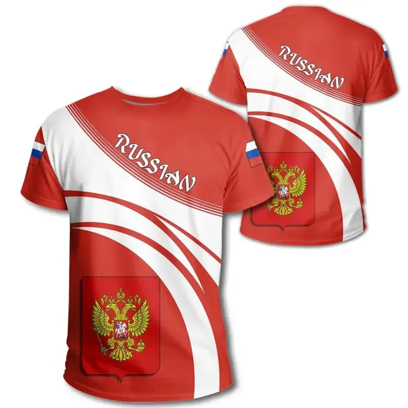 Russian Coat Of Arms T Shirt Cricket Style RLT12 - Wonder Print Shop