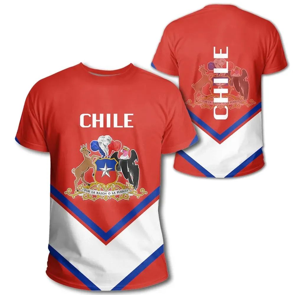 Chile Coat Of Arms T Shirt Lucian Style RLT7 - Wonder Print Shop