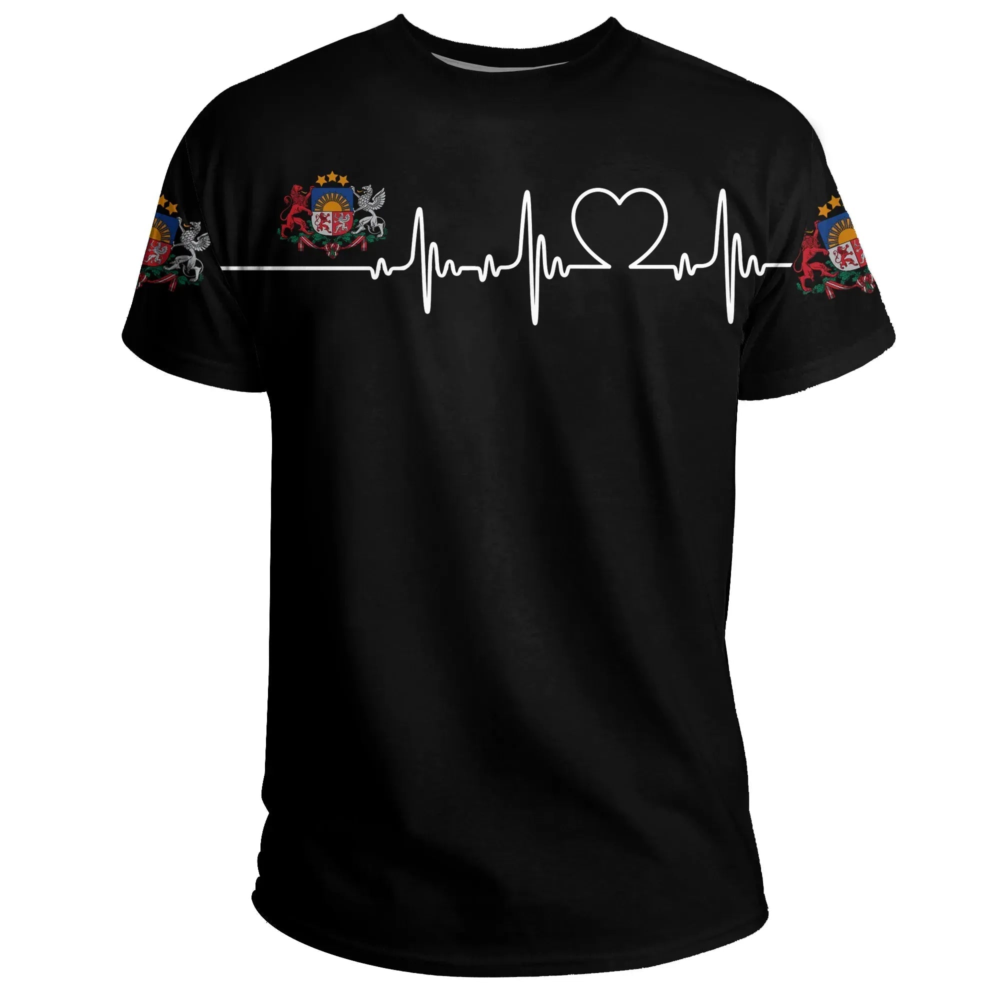 Latvia T Shirt Heartbeat Womens/Mens RLT6 - Wonder Print Shop