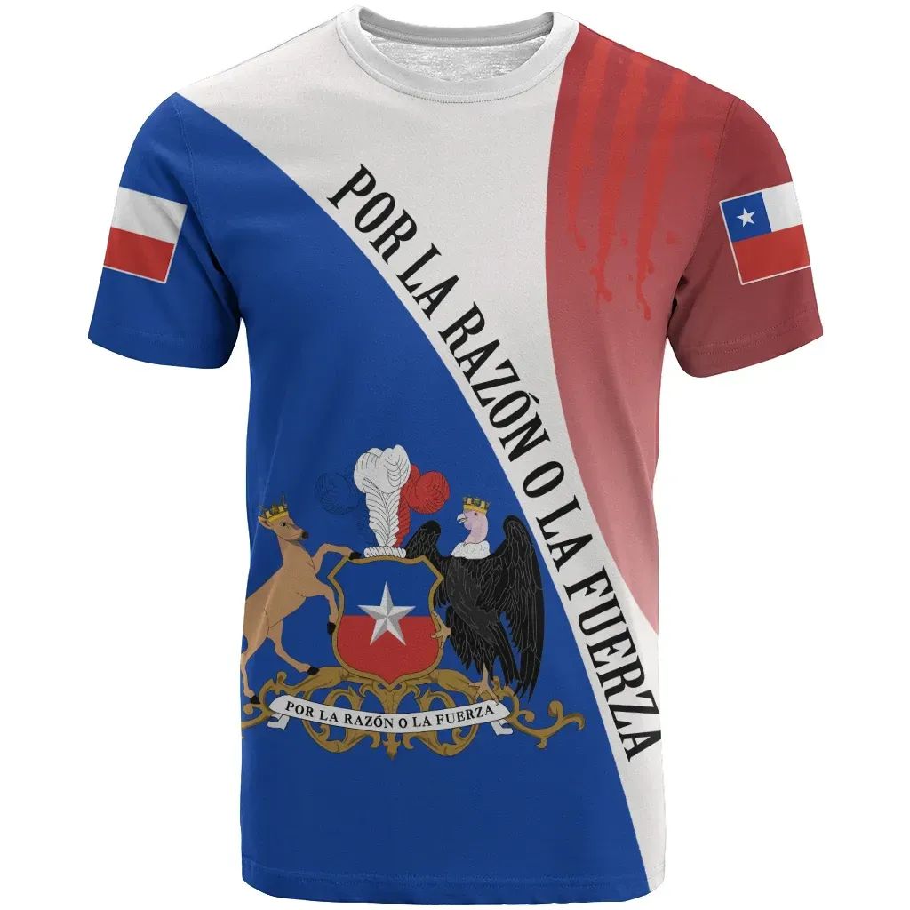 Chile Coat Of Arms T Shirt Power RLT7 - Wonder Print Shop