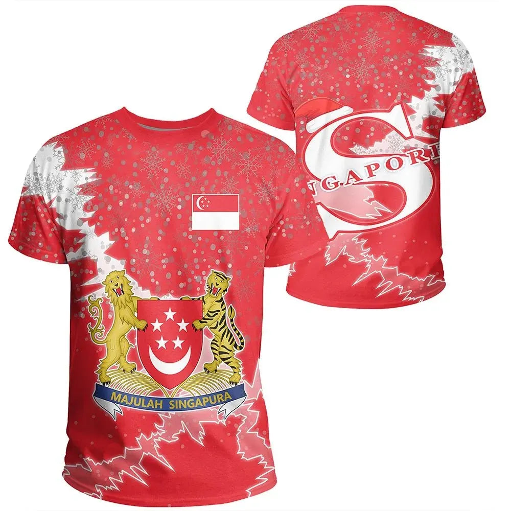 Singapore Christmas Coat Of Arms T Shirt X Style RLT13 - Wonder Print Shop