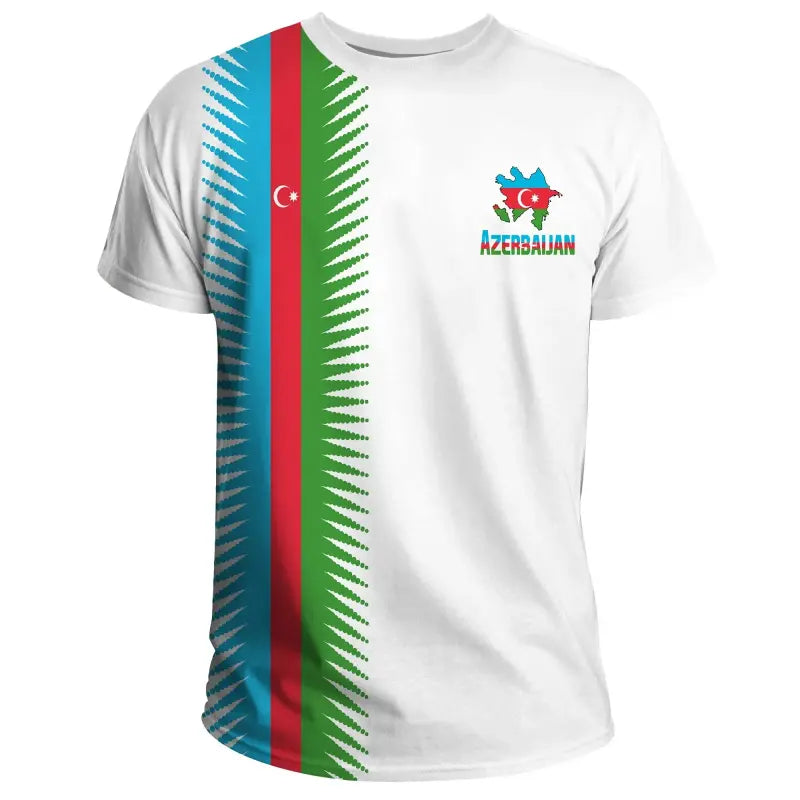 Azerbaijan T Shirt United Flag (White) RLT8 - Wonder Print Shop