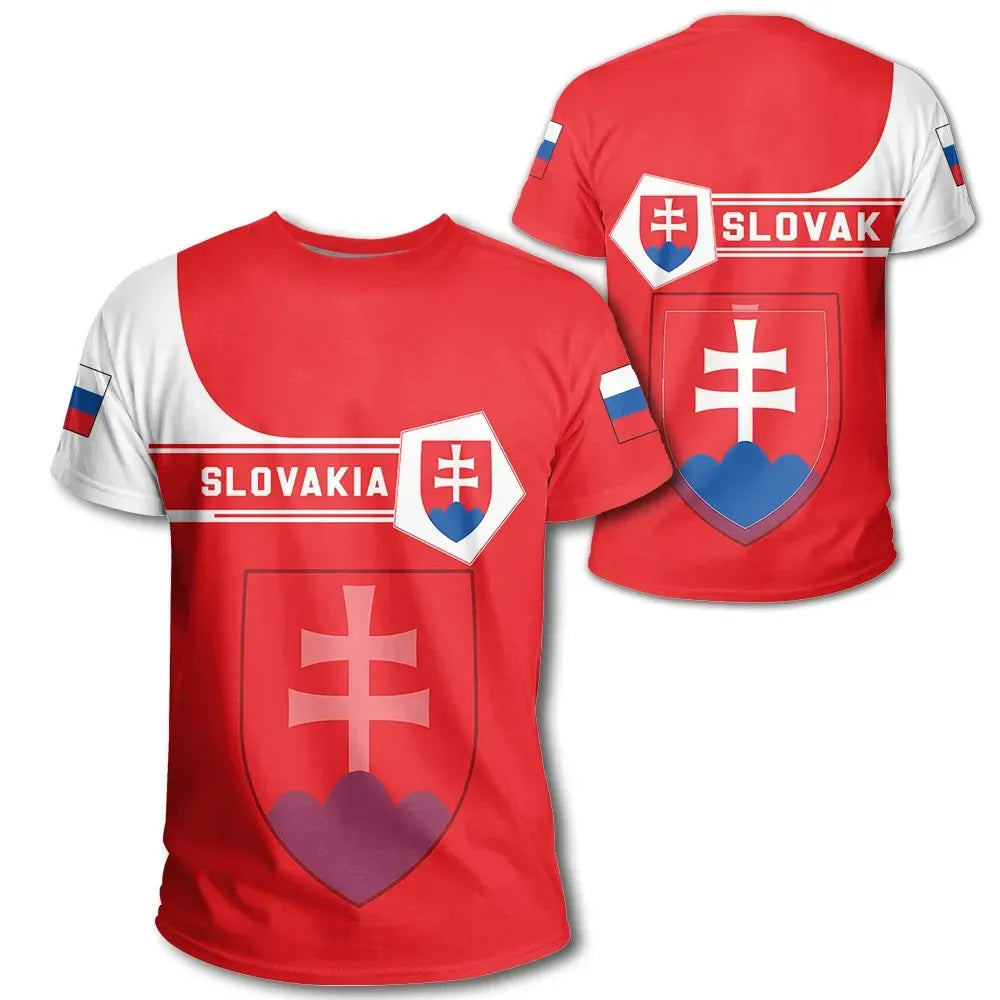 Slovakia Coat Of Arms T Shirt Simple Style RLT13 - Wonder Print Shop