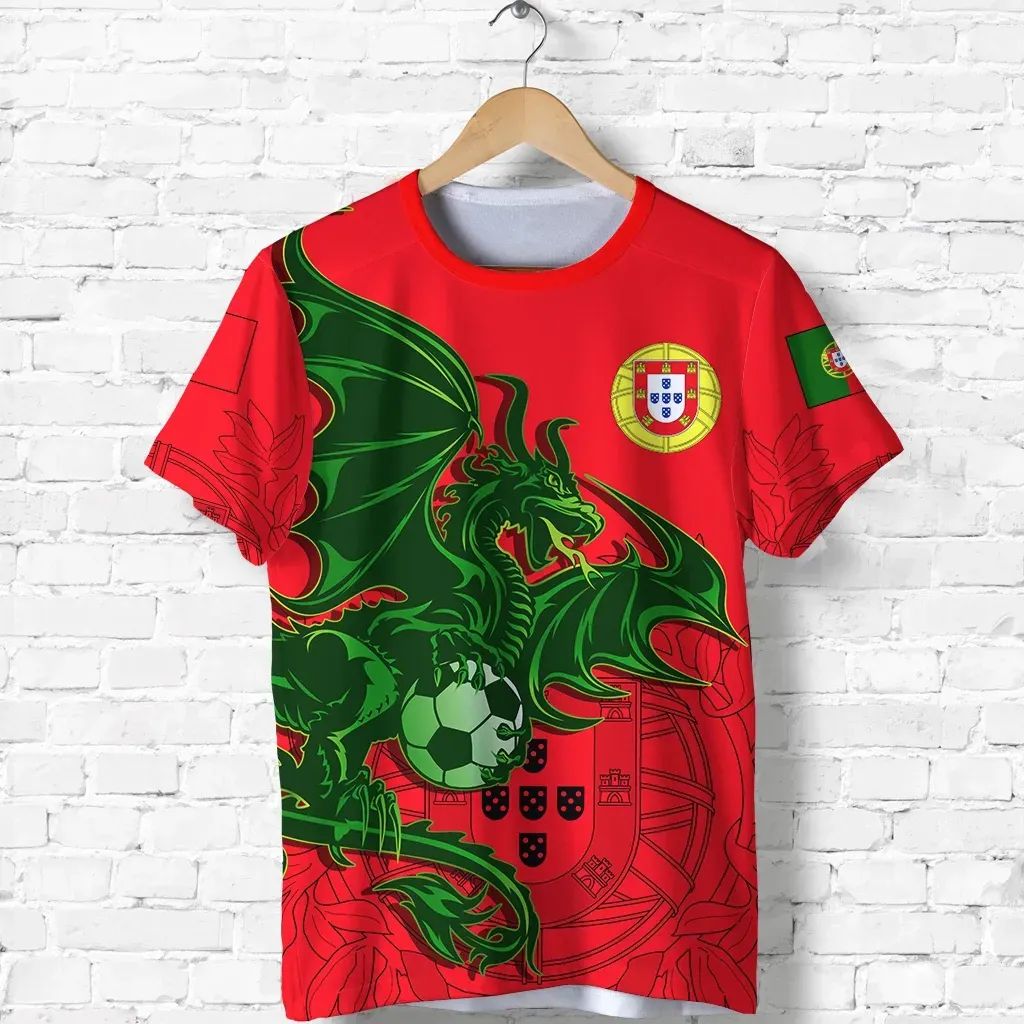 Portugal Football Dragon Green T Shirt RLT7 - Wonder Print Shop