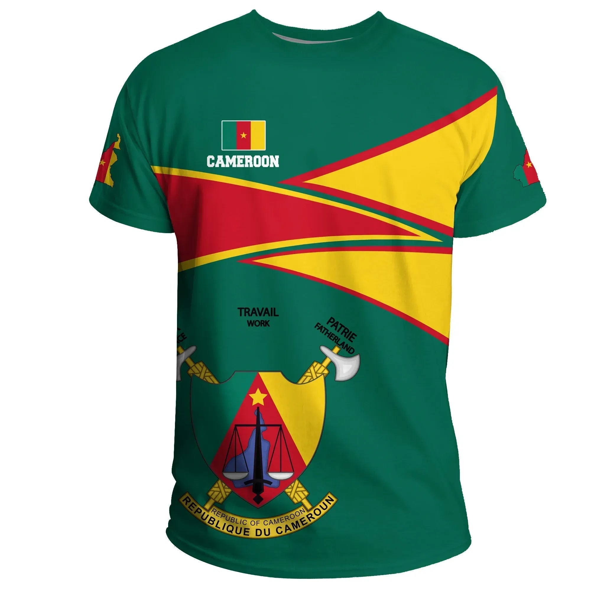 Cameroon T Shirt Cameroon Strong Flag RLT7 - Wonder Print Shop